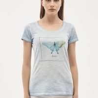 ORGANICATION Garment Dyed T-Shirt aus Bio-Baumwolle mit Schmetterling-Print