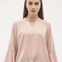 ORGANICATION Bluse aus TENCEL Lyocell mit 3/4-Volantärmeln