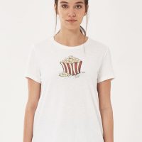 ORGANICATION T-Shirt aus Bio-Baumwolle mit Popcorn-Print