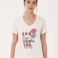 ORGANICATION T-Shirt aus Bio-Baumwolle mit V-Ausschnitt