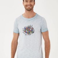 ORGANICATION Garment Dyed T-Shirt aus Bio-Baumwolle mit Rubik’s Cube-Print