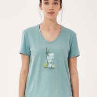 ORGANICATION T-Shirt aus Bio-Baumwolle mit V-Ausschnitt