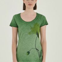 ORGANICATION Garment Dyed T-Shirt aus Bio-Baumwolle mit Blumen-Print