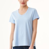 ORGANICATION Damen Basic T-Shirt aus Bio-Baumwolle mit V-Ausschnitt