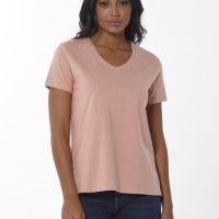 ORGANICATION Damen Basic T-Shirt aus Bio-Baumwolle mit V-Ausschnitt