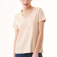 ORGANICATION Damen Basic T-Shirt aus Bio-Baumwolle mit V-Ausschnitt