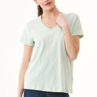 ORGANICATION Damen Basic T-Shirt aus Bio-Baumwolle mit V-Ausschnitt