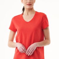 ORGANICATION Damen Basic T-Shirt aus Bio-Baumwolle mit V-Ausschnitt