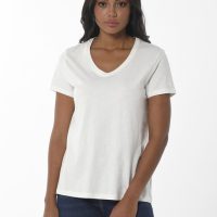 ORGANICATION Damen Basic T-Shirt aus Bio-Baumwolle mit V-Ausschnitt