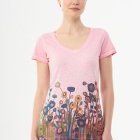 ORGANICATION Cold Pigment Dyed T-shirt aus Bio-Baumwolle mit Blumen-Print