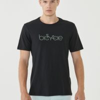 ORGANICATION T-Shirt aus Bio-Baumwolle mit Fahrrad-Print