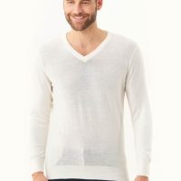 ORGANICATION Pullover aus Bio-Baumwolle mit V-Ausschnitt
