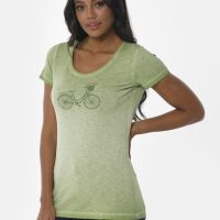 ORGANICATION Cold Pigment Dyed T-Shirt aus Bio-Baumwolle mit Fahrrad-Print