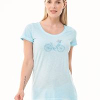 ORGANICATION Cold Pigment Dyed T-Shirt aus Bio-Baumwolle mit Fahrrad-Print