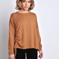 SinWeaver alternative fashion Sweatshirt, Langarmshirt mit Raffung Tencel-Modal
