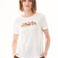 ORGANICATION T-Shirt aus Bio-Baumwolle mit Blumen-Stickerei