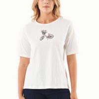 ORGANICATION T-Shirt aus Bio-Baumwolle mit Fahrrad-Stickerei