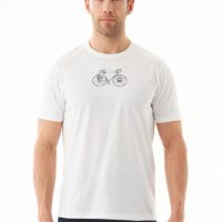 ORGANICATION T-Shirt aus Bio-Baumwolle mit Fahrrad-Print