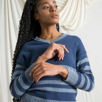 Rifò – Circular Fashion Made in Italy Recycelter Pullover für Frauen aus Denim-Baumwolle Brigitte