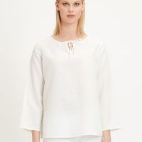 ORGANICATION Bluse aus Leinen-Mix mit 3/4 Ärmeln