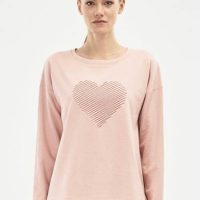 ORGANICATION Sweatshirt aus Bio-Baumwolle mit Herz Stickerei