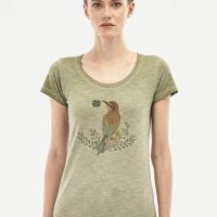 ORGANICATION Garment Dyed T-Shirt aus Bio-Baumwolle mit Print