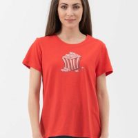 ORGANICATION T-Shirt aus Bio-Baumwolle mit Popcorn-Print