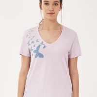 ORGANICATION T-Shirt aus Bio-Baumwolle mit Schmetterling-Print