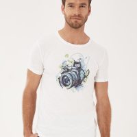 ORGANICATION T-Shirt aus Bio-Baumwolle mit Kamera-Print
