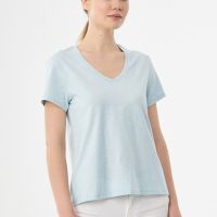 ORGANICATION Damen Basic T-Shirt aus Bio-Baumwolle mit V-Ausschnitt