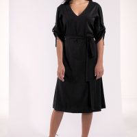 SinWeaver alternative fashion Kurzes Kleid, knielang mit gerafften Ärmeln blau oder schwarz