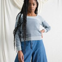Rifò – Circular Fashion Made in Italy Recycelter Pullover aus Denim-Baumwolle Coco