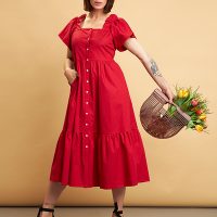 Skrabak Kleid „Lola“ aus Bio-Baumwolle rot