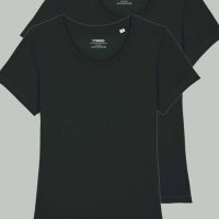 YTWOO 2er Pack Basic T-Shirt Damen Schwarz oder Weiß, Bio-Baumwolle