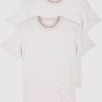 YTWOO 2er Pack Basic Öko T-Shirts aus dickerer Bio-Baumwolle für Damen & Herren