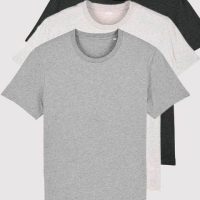 YTWOO 3er Pack Basic T-Shirts meliert, Mehrfachpack, mittelschwere Stoffqualität