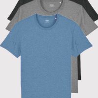 YTWOO 3er Pack Basic T-Shirts meliert, Mehrfachpack, mittelschwere Stoffqualität