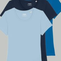 YTWOO 3er Pack Basic T-Shirt Damen dreifarbig sortiert, Bio-Baumwolle