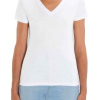 YTWOO Damen Bio T-Shirt mit V Ausschnitt. Basic V Neck Shirt Baumwolle (Bio)