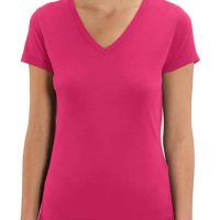 YTWOO Damen Bio T-Shirt mit V Ausschnitt. Basic V Neck Shirt Baumwolle (Bio)