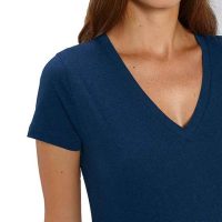 YTWOO Damen Bio T-Shirt mit V Ausschnitt. Basic V Neck Shirt Baumwolle (Bio)