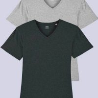 YTWOO 2er Pack Herren T-Shirt mit V-Ausschnitt, Bio-Qualität
