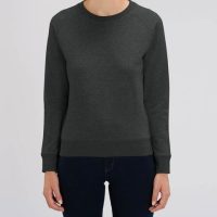 YTWOO Sweatshirt Basic meliert für Frauen, Sweater, Pullover, Bio-Baumwolle