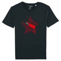 YTWOO Herren T-Shirt mit Stern Schwarz und Indigoblau meliert