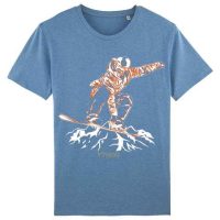 YTWOO Bio Tshirt mit Snowbord in Indy Grab Style als Motiv. Bio Shirt