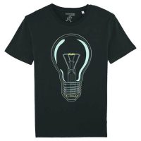 YTWOO Herren T-Shirt mit einem Glühbirne als Motiv. Bio Shirt Lichtblick