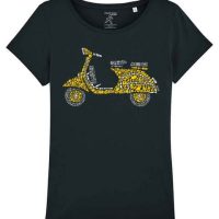 YTWOO Damen T-Shirt Scooter gelb Patchwork