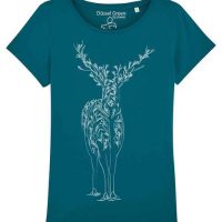 YTWOO T-Shirt – Print weißer Hirsch