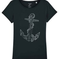 YTWOO Damen T-Shirt mit Anker. Bio Shirt mit Anchor.