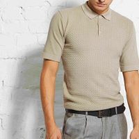 Wunderwerk Herren Poloshirt aus Bio-Baumwolle „Polo waffle knitmix 1/2 male“